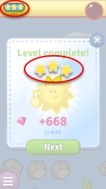 Up to three level stars can be earned depending on how many of the available stars were collected.